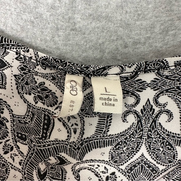 Cato Black and White Paisley Tunic - Picture 4 of 7
